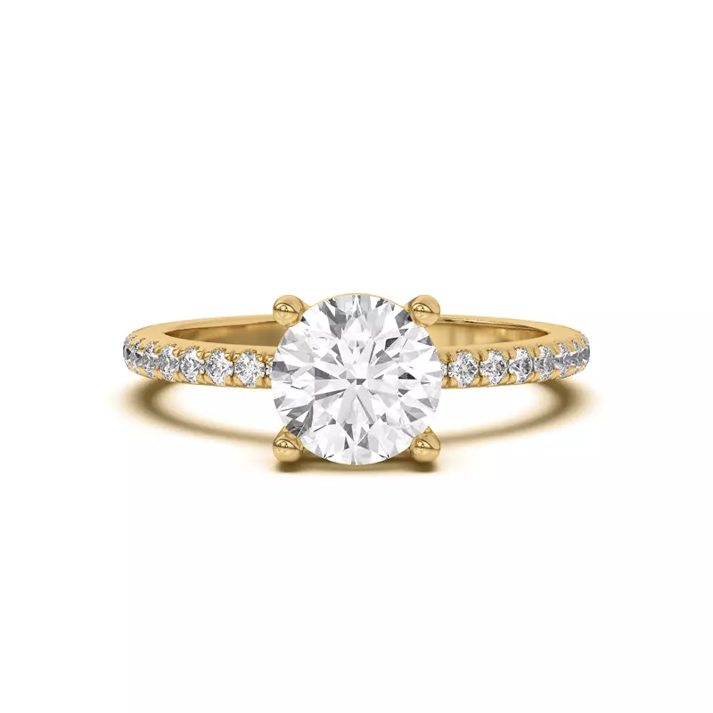 18K Yellow Gold Betsy Petite Pavé Engagement Ring