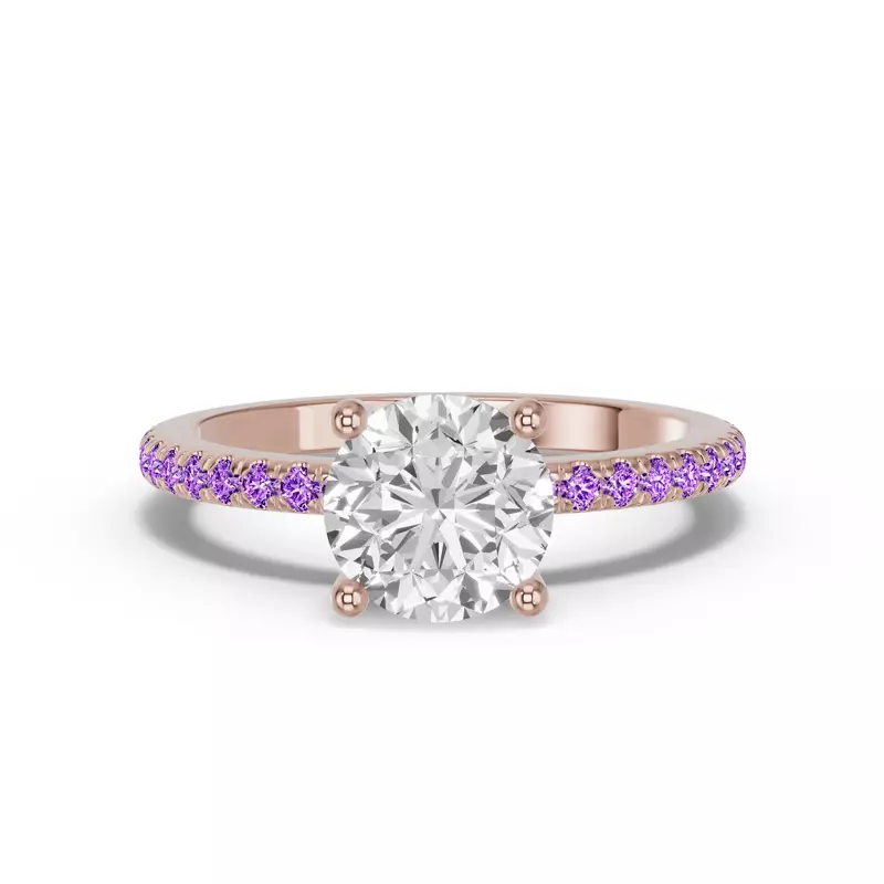14K Rose Gold Spectra Amethyst Engagement Ring