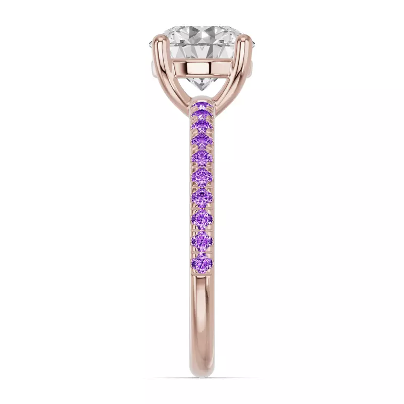 14K Rose Gold Spectra Amethyst Engagement Ring