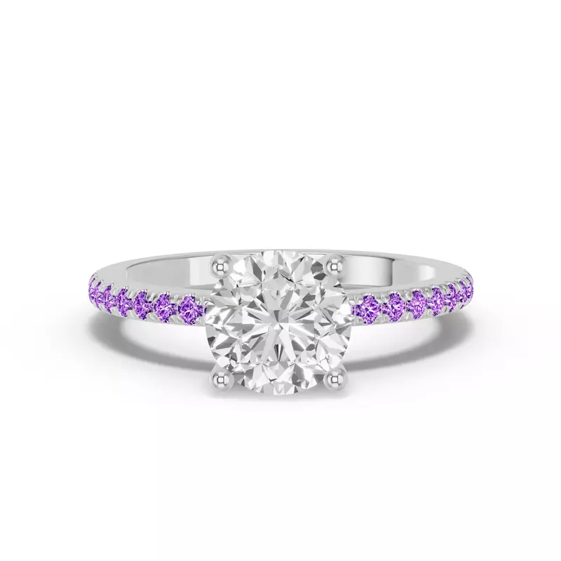 14K White Gold Spectra Amethyst Engagement Ring