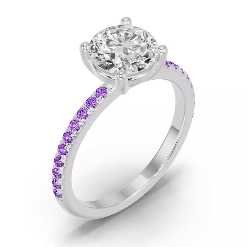 14K White Gold Spectra Amethyst Engagement Ring
