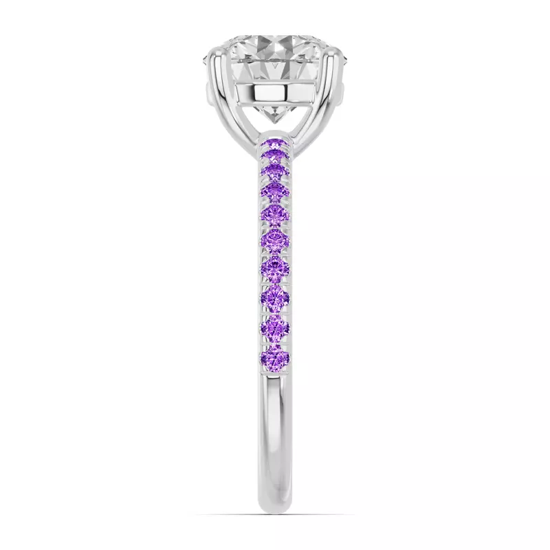 14K White Gold Spectra Amethyst Engagement Ring