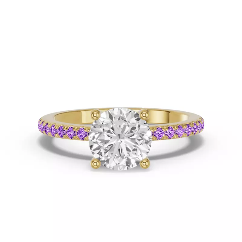 14K Yellow Gold Spectra Amethyst Engagement Ring