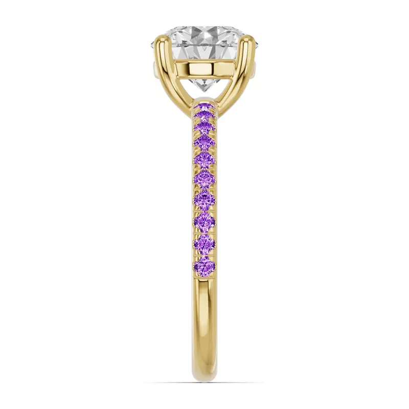 14K Yellow Gold Spectra Amethyst Engagement Ring