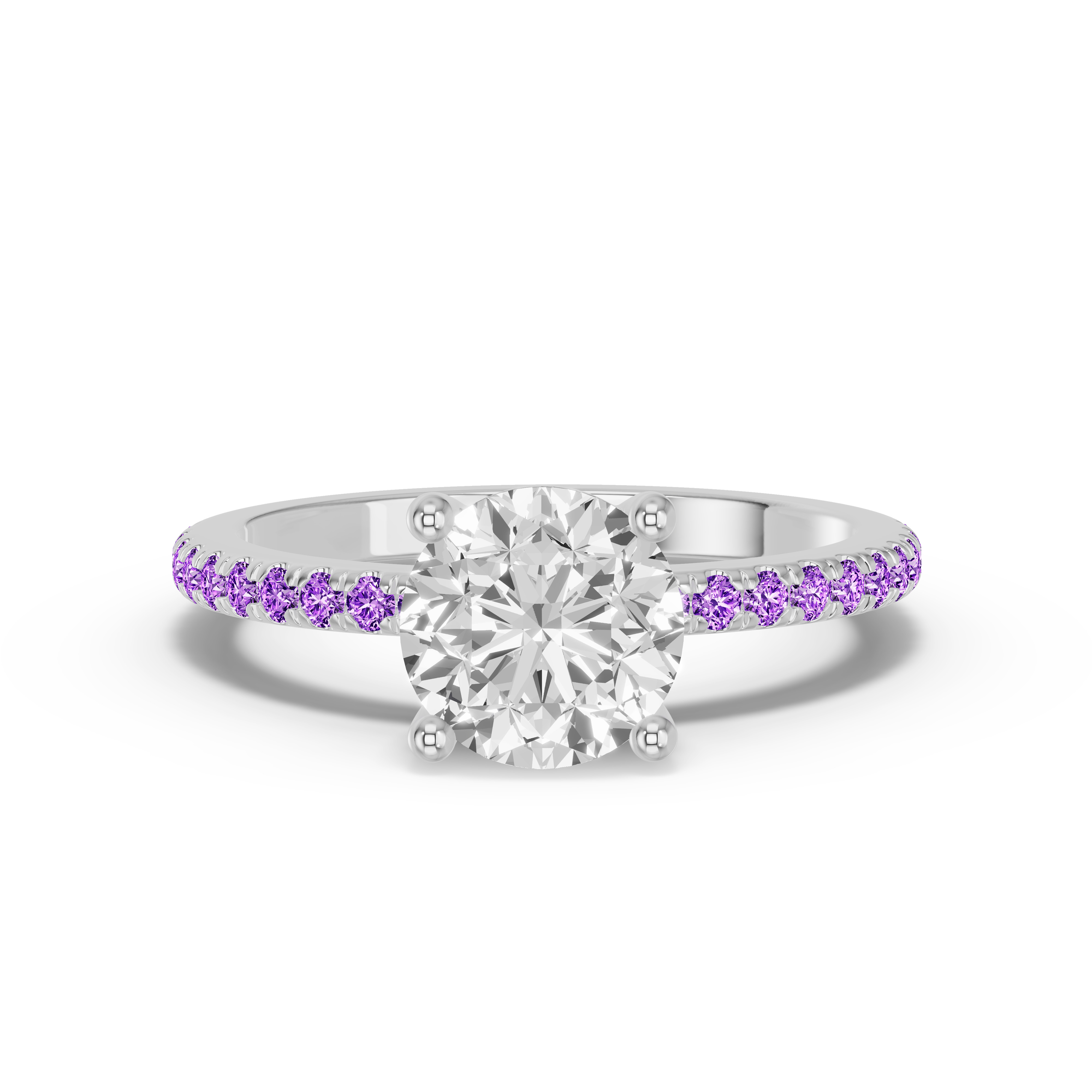 Platinum Spectra Amethyst Engagement Ring