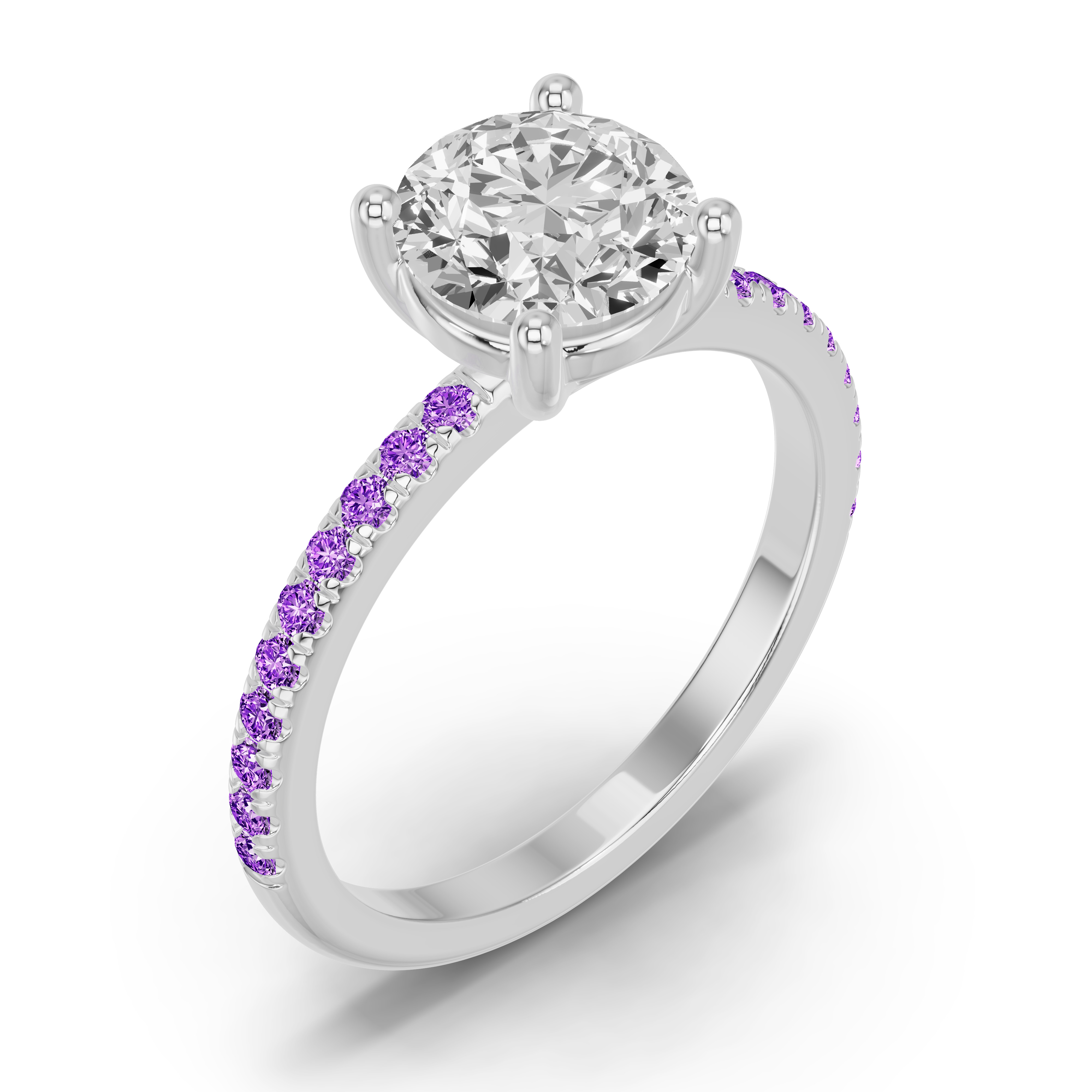 Platinum Spectra Amethyst Engagement Ring