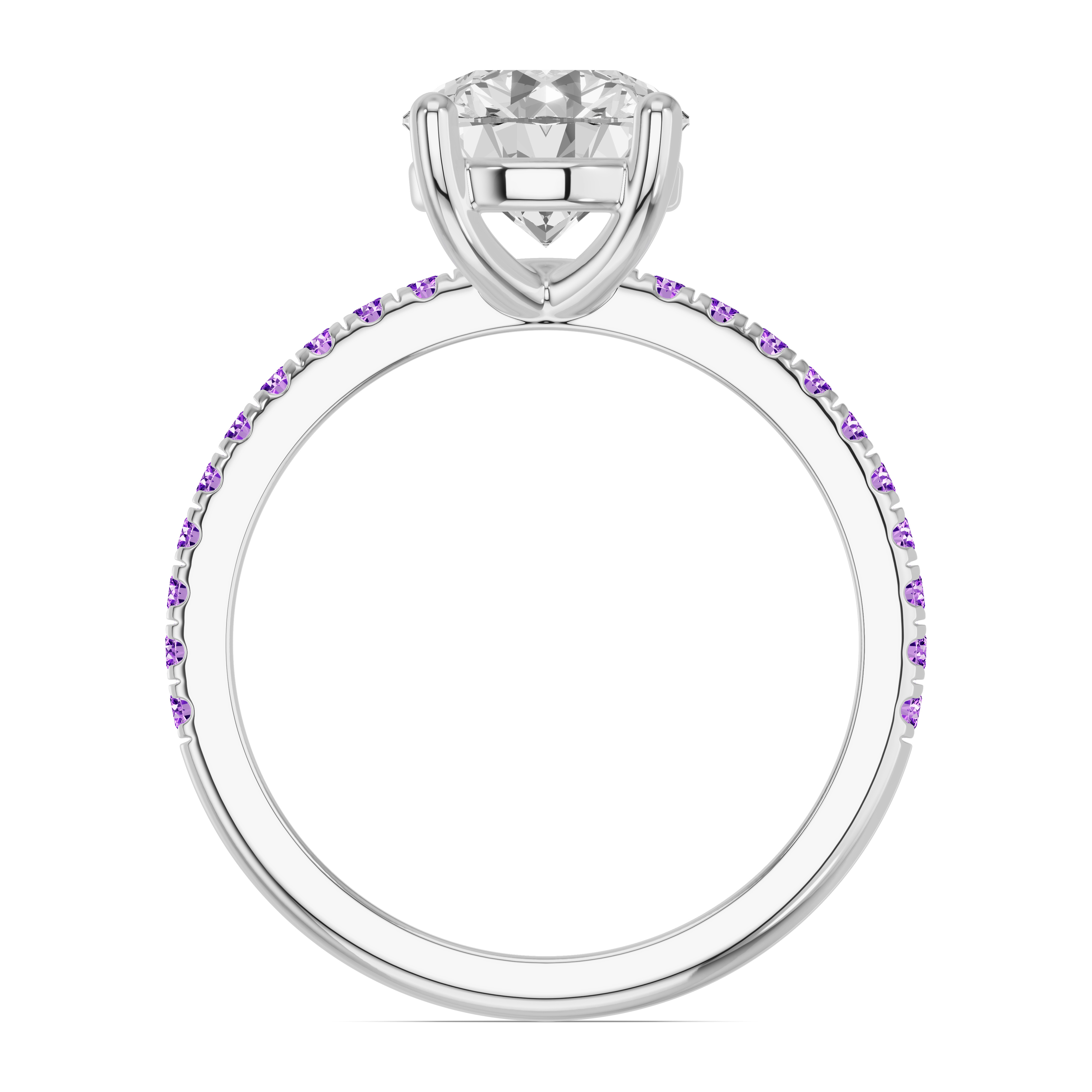 Platinum Spectra Amethyst Engagement Ring