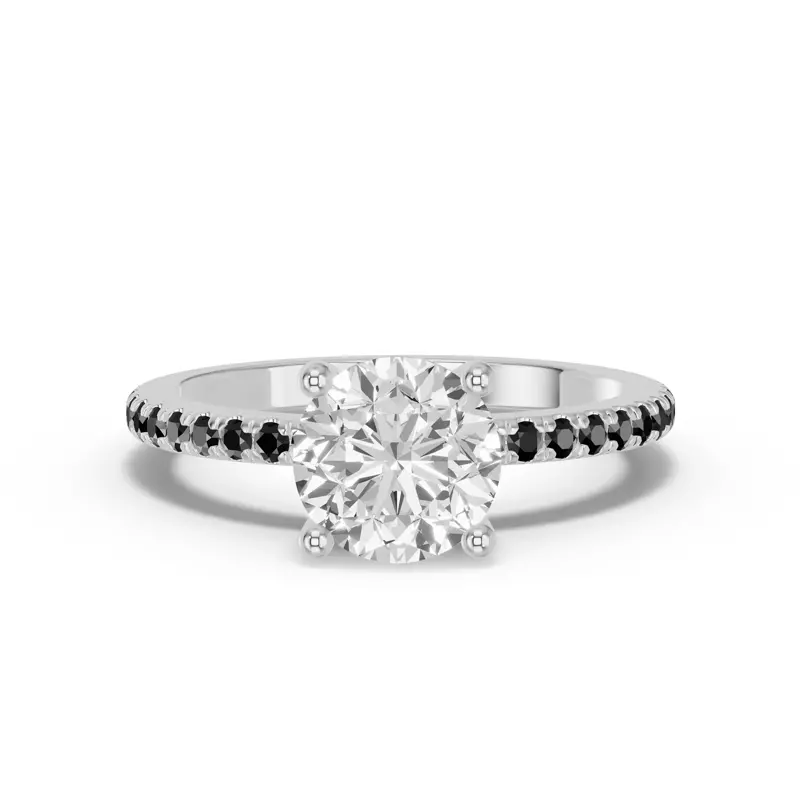 14K White Gold Spectra Black Diamond Engagement Ring