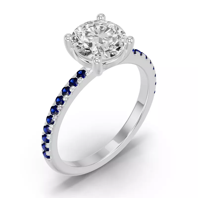 14K White Gold Spectra Sapphire Engagement Ring