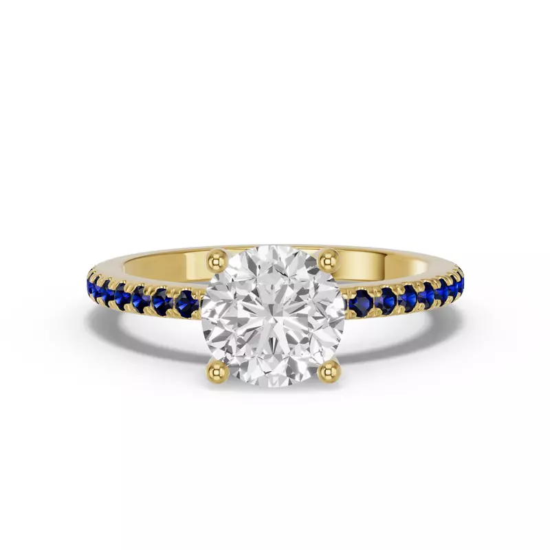 14K Yellow Gold Spectra Sapphire Engagement Ring