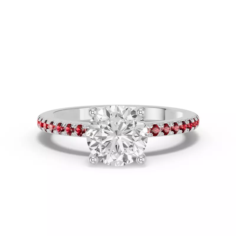 14K White Gold Spectra Garnet Engagement Ring