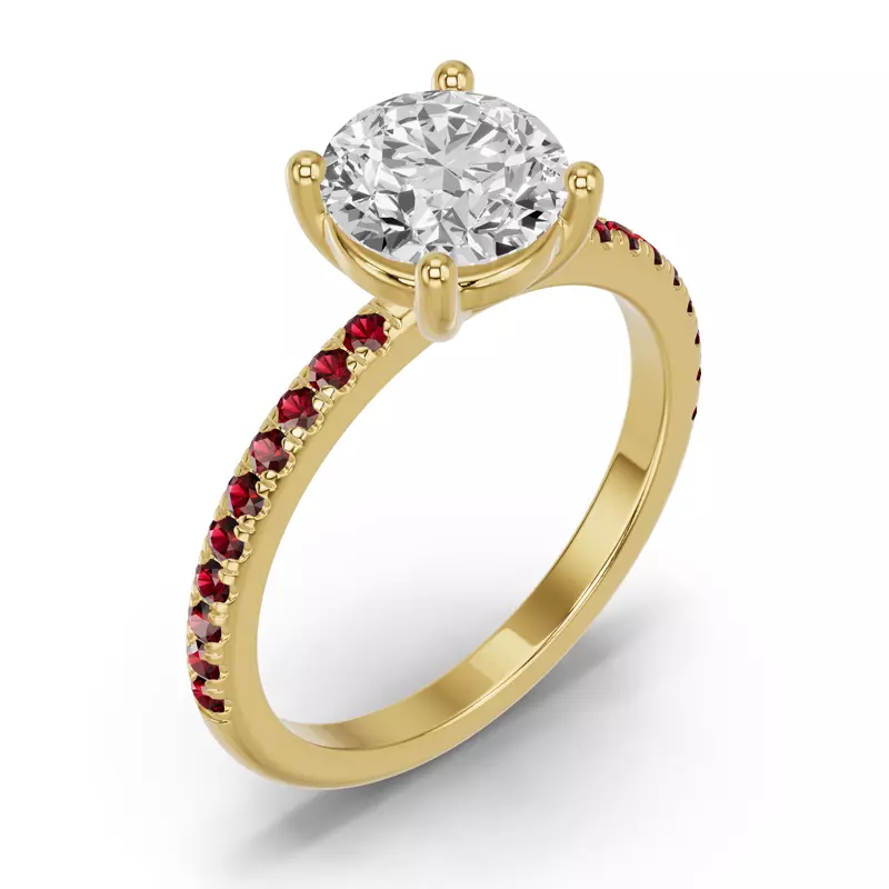 14K Yellow Gold Spectra Garnet Engagement Ring