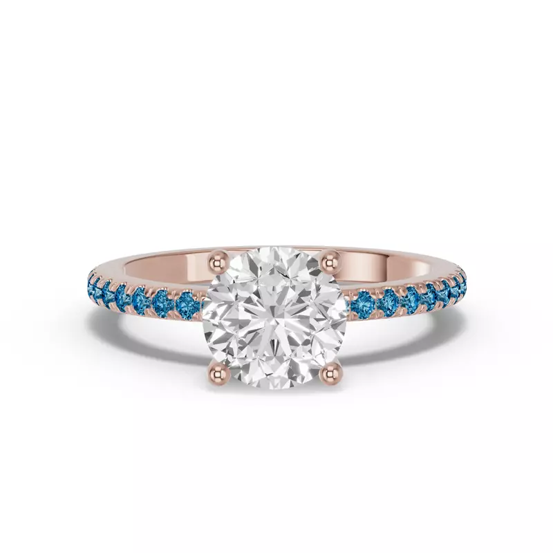 14K Rose Gold Spectra London Blue Topaz Engagement Ring