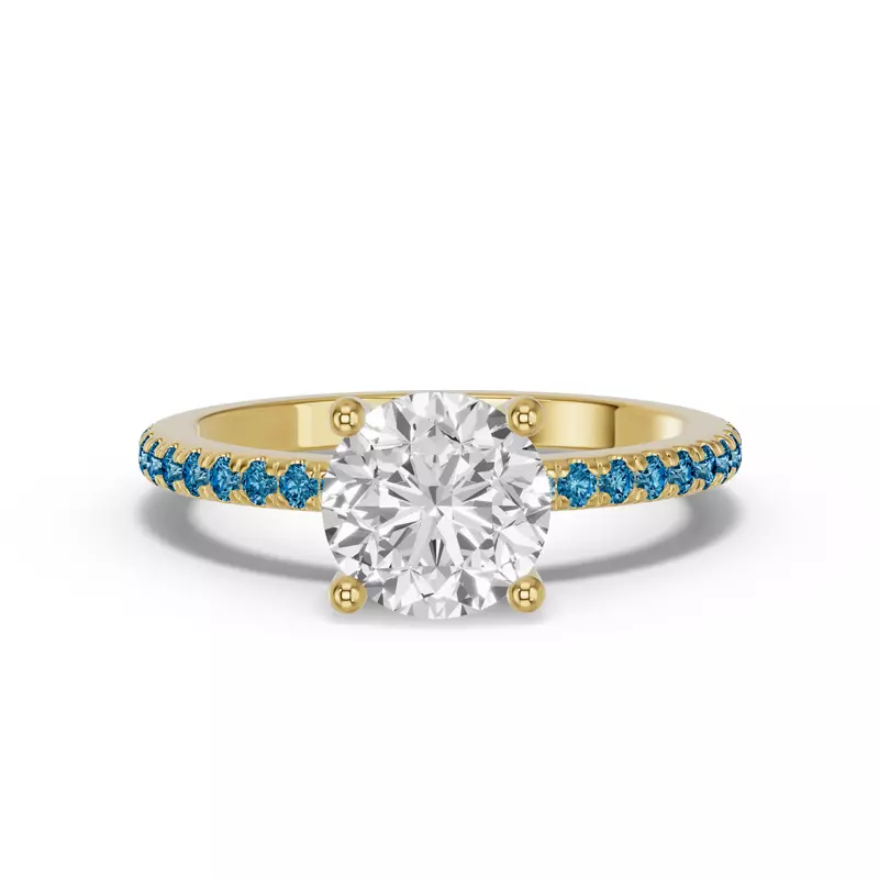 14K Yellow Gold Spectra London Blue Topaz Engagement Ring