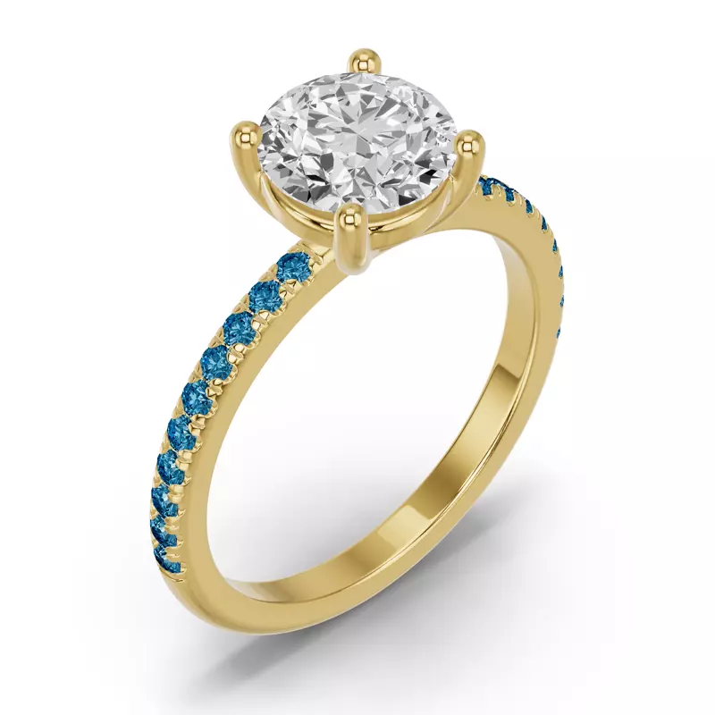 14K Yellow Gold Spectra London Blue Topaz Engagement Ring