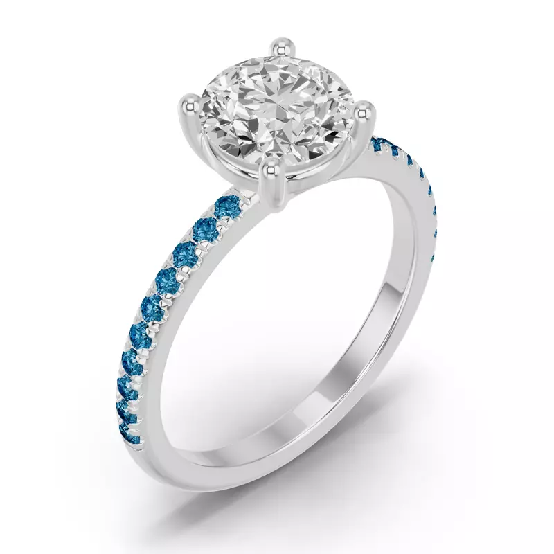 Platinum Spectra London Blue Topaz Engagement Ring