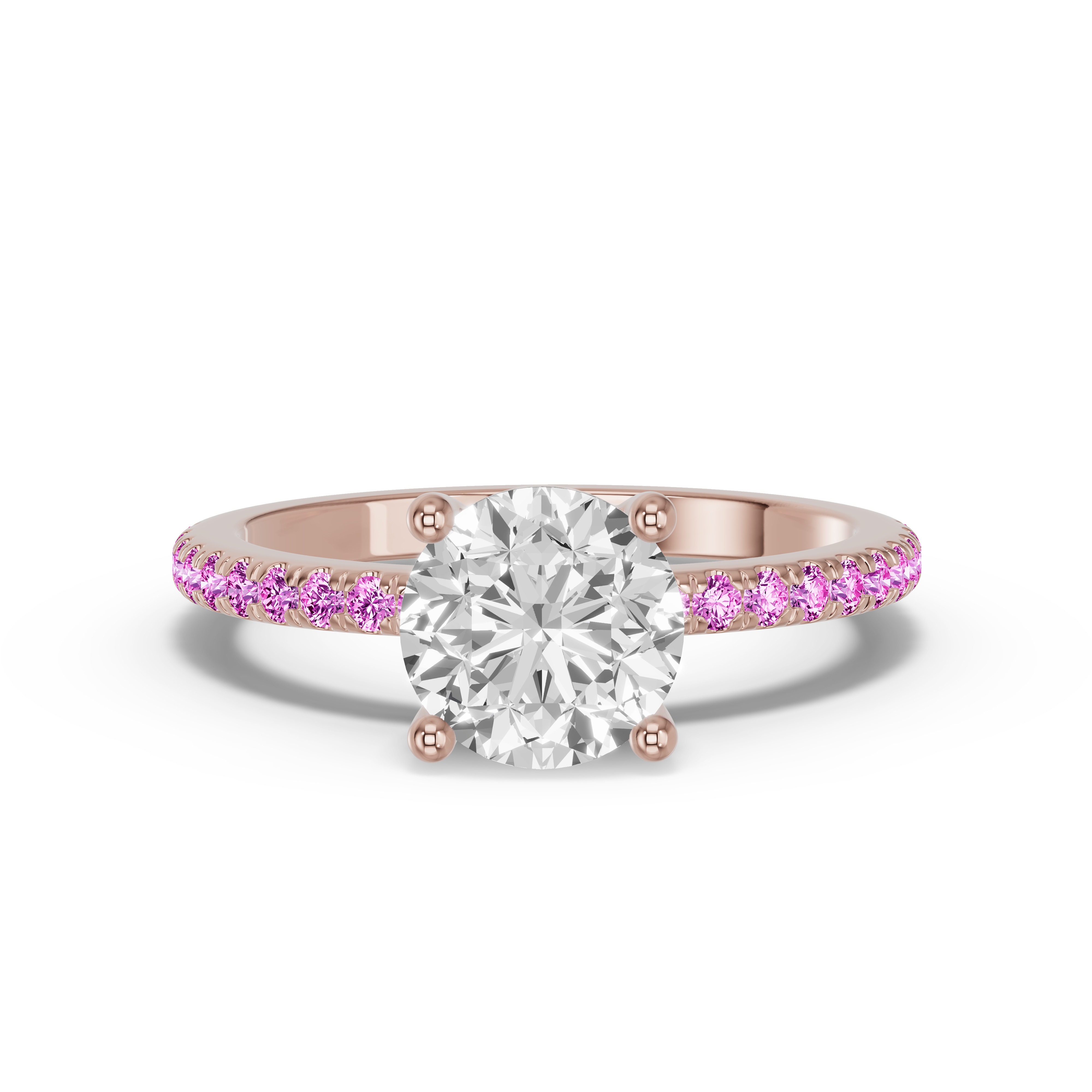 14K Rose Gold Spectra Pink Sapphire Engagement Ring