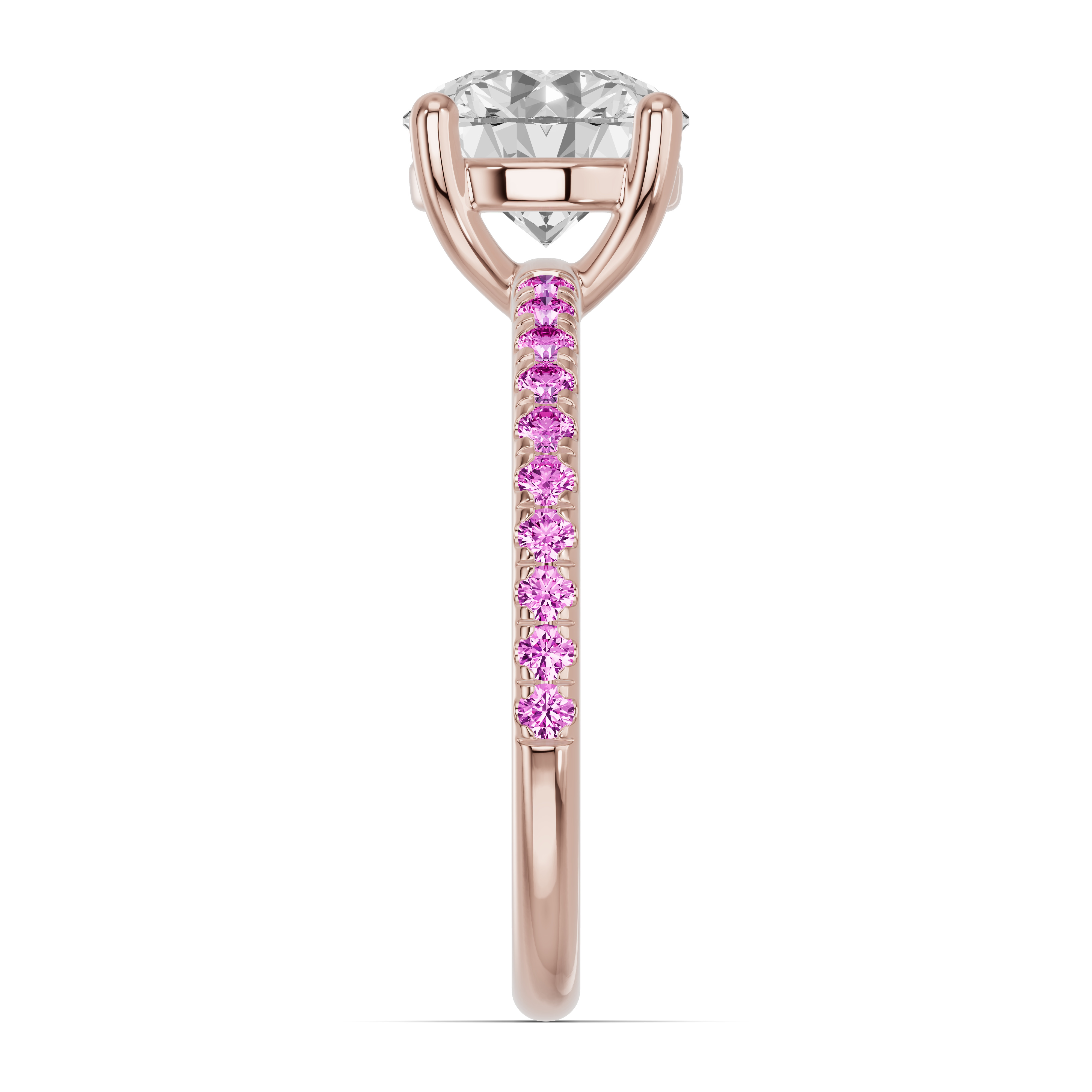 14K Rose Gold Spectra Pink Sapphire Engagement Ring