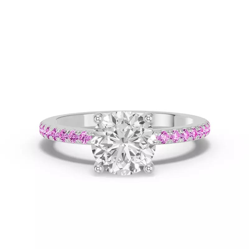 14K White Gold Spectra Pink Sapphire Engagement Ring