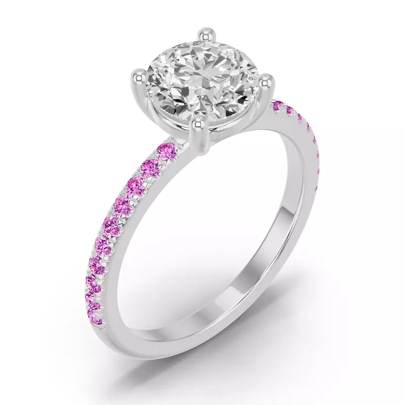 14K White Gold Spectra Pink Sapphire Engagement Ring