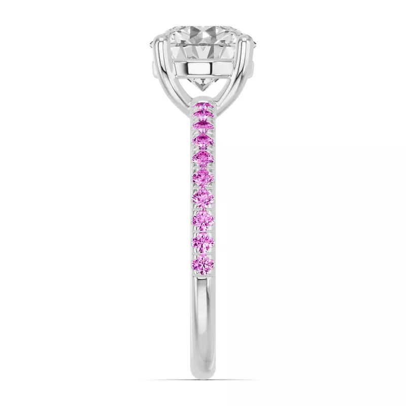 14K White Gold Spectra Pink Sapphire Engagement Ring