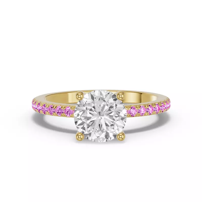 14K Yellow Gold Spectra Pink Sapphire Engagement Ring