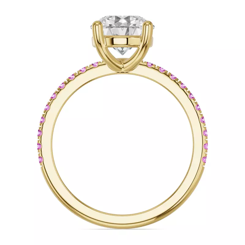 14K Yellow Gold Spectra Pink Sapphire Engagement Ring