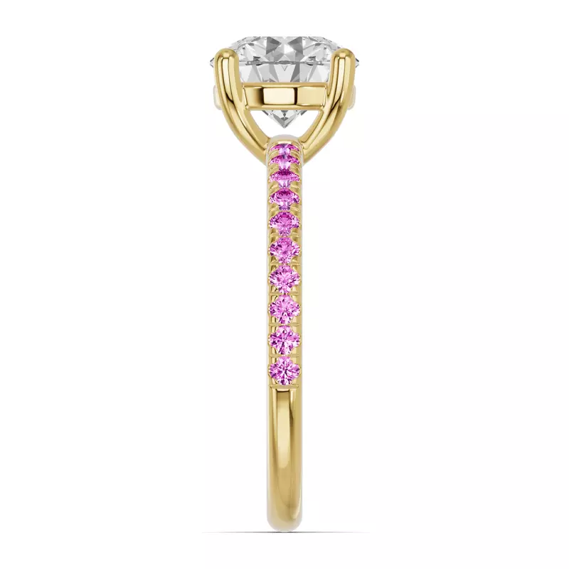 14K Yellow Gold Spectra Pink Sapphire Engagement Ring
