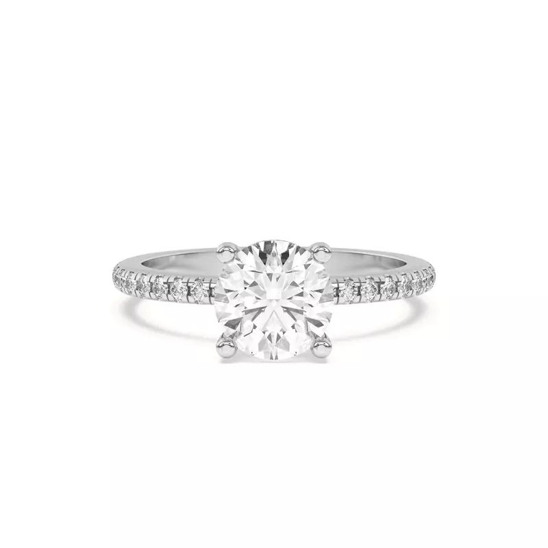 Platinum Betsy Petite Pavé Engagement Ring
