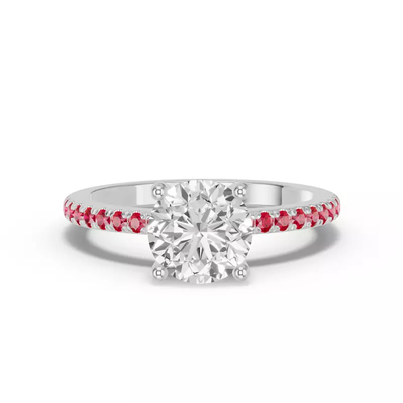 14K White Gold Spectra Ruby Engagement Ring