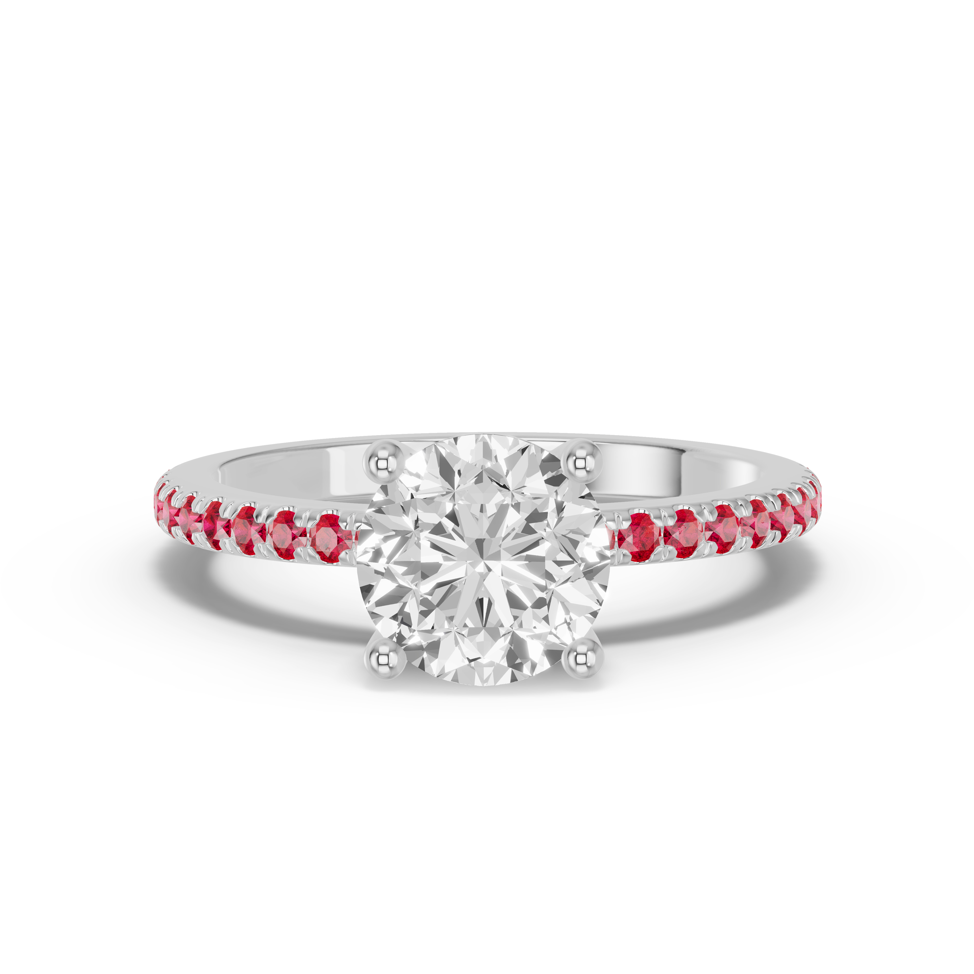 14K White Gold Spectra Ruby Engagement Ring