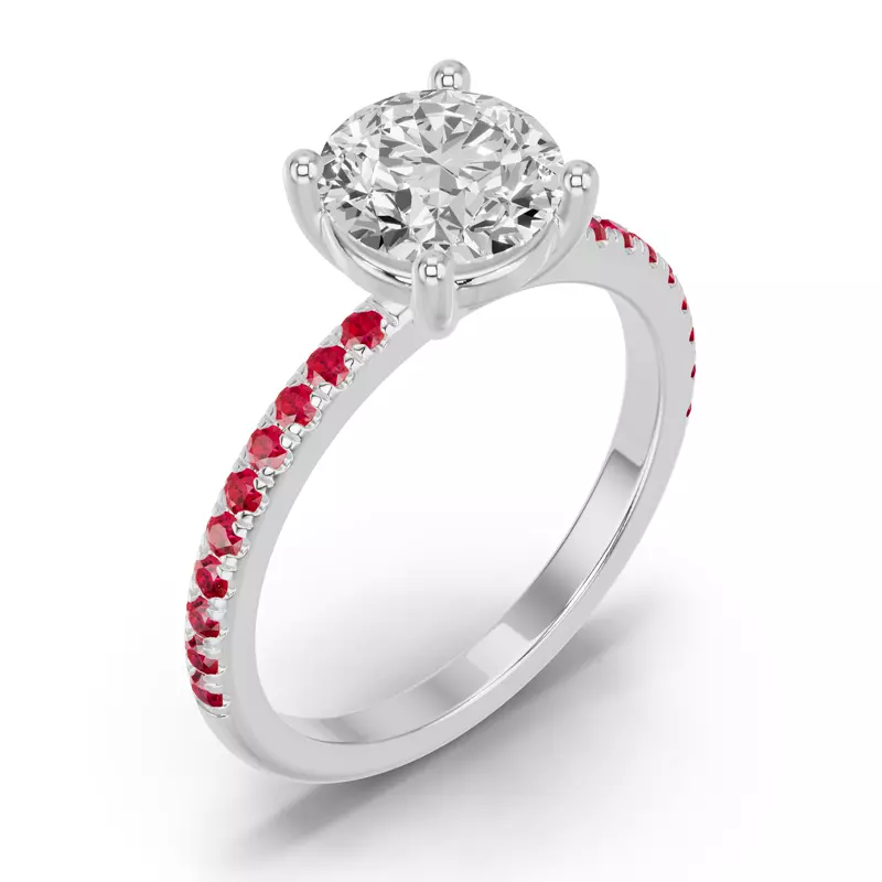 14K White Gold Spectra Ruby Engagement Ring