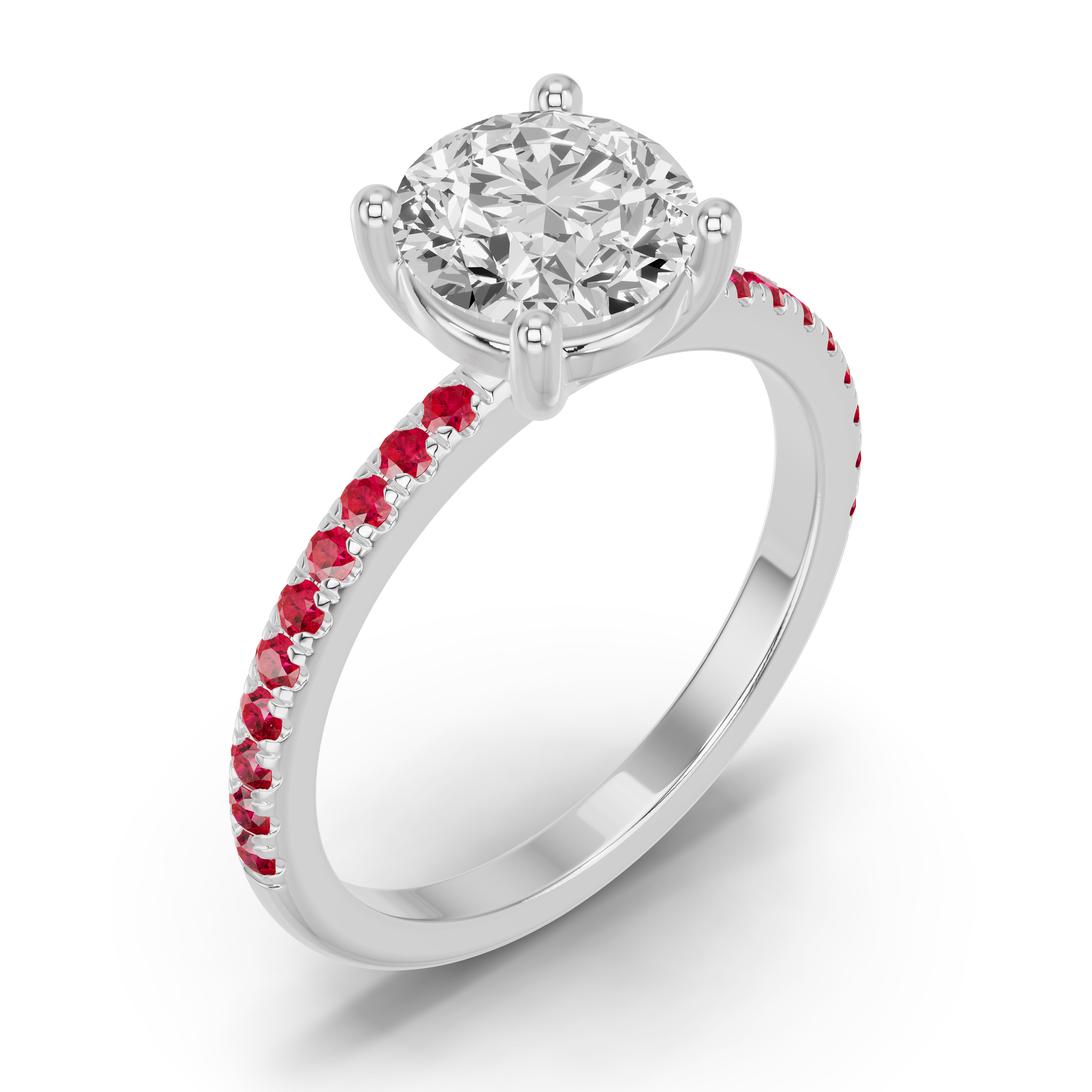 14K White Gold Spectra Ruby Engagement Ring