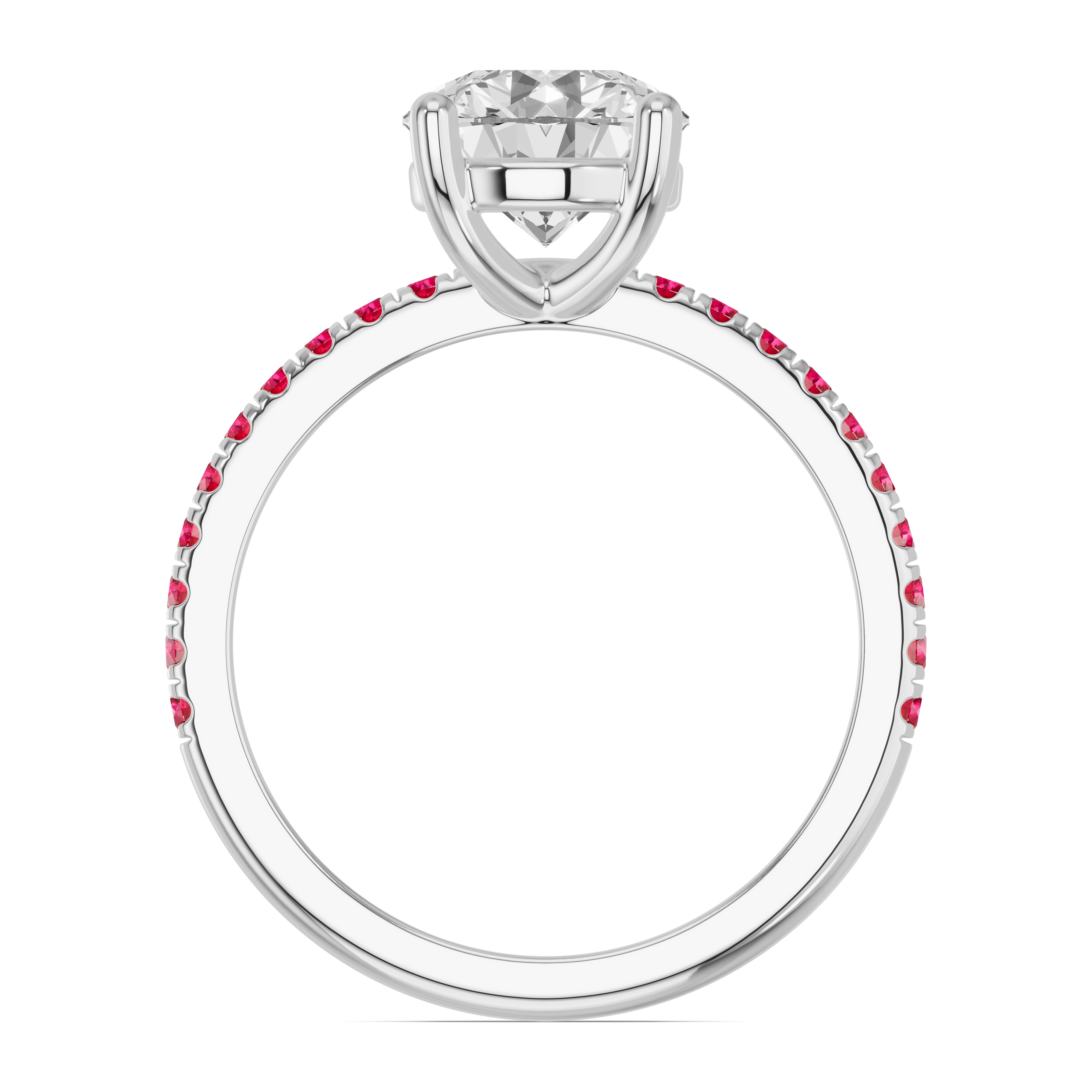 14K White Gold Spectra Ruby Engagement Ring