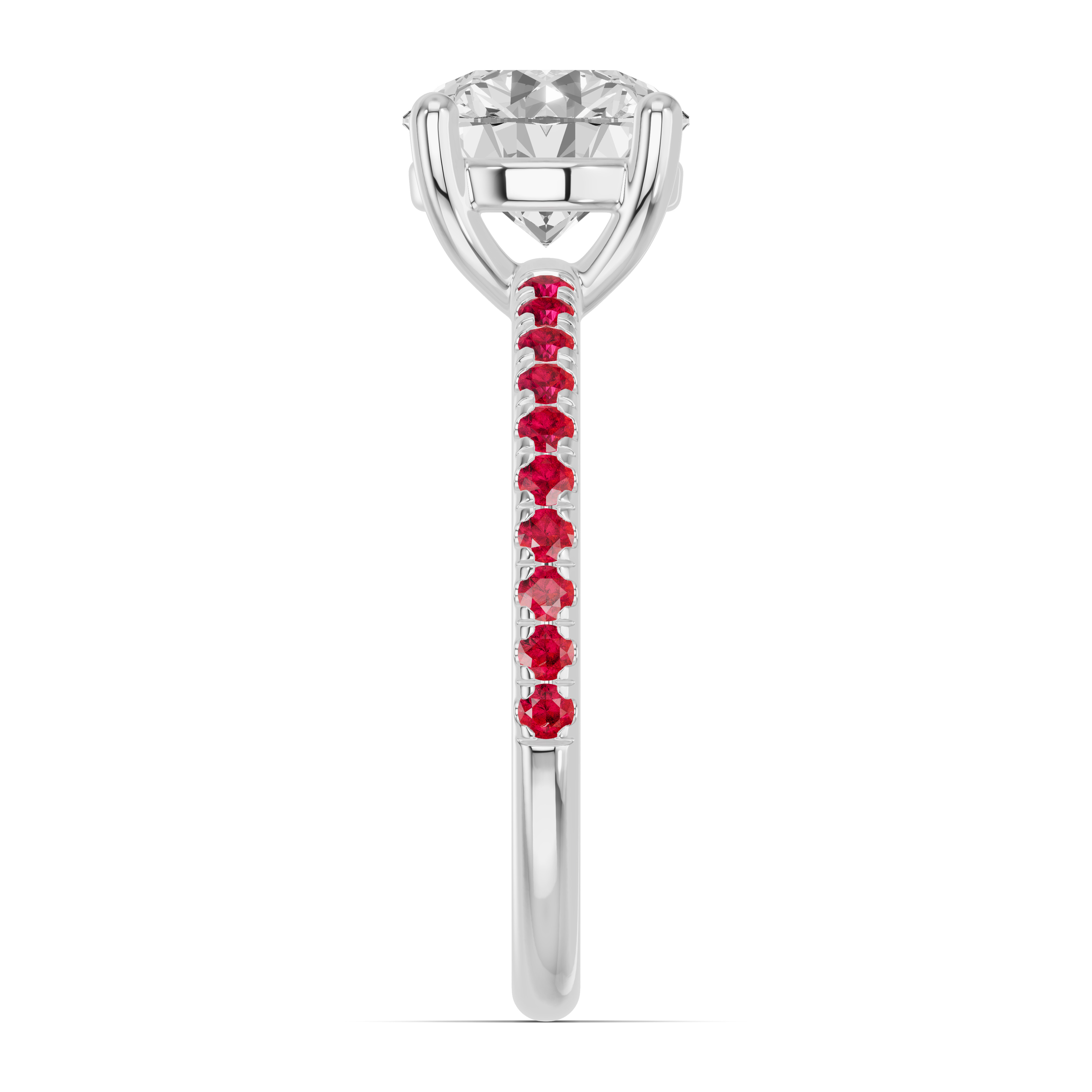 14K White Gold Spectra Ruby Engagement Ring