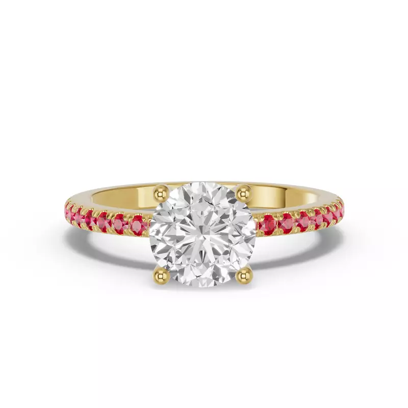 14K Yellow Gold Spectra Ruby Engagement Ring