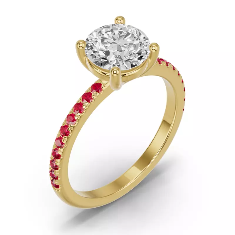 14K Yellow Gold Spectra Ruby Engagement Ring