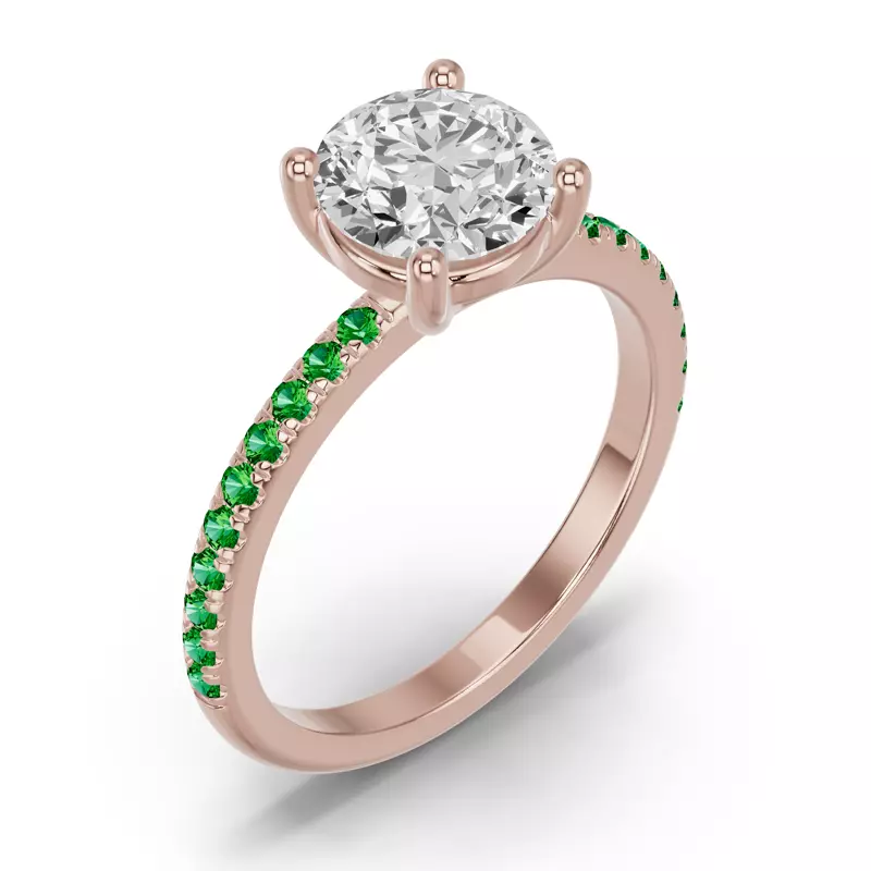 14K Rose Gold Spectra Tsavorite Engagement Ring