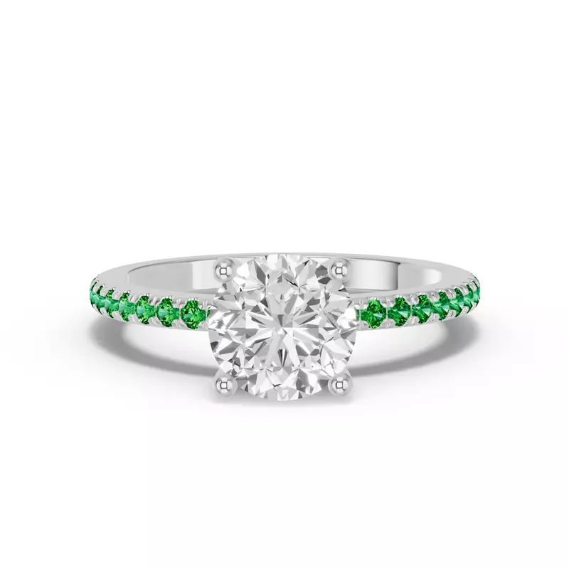 14K White Gold Spectra Tsavorite Engagement Ring