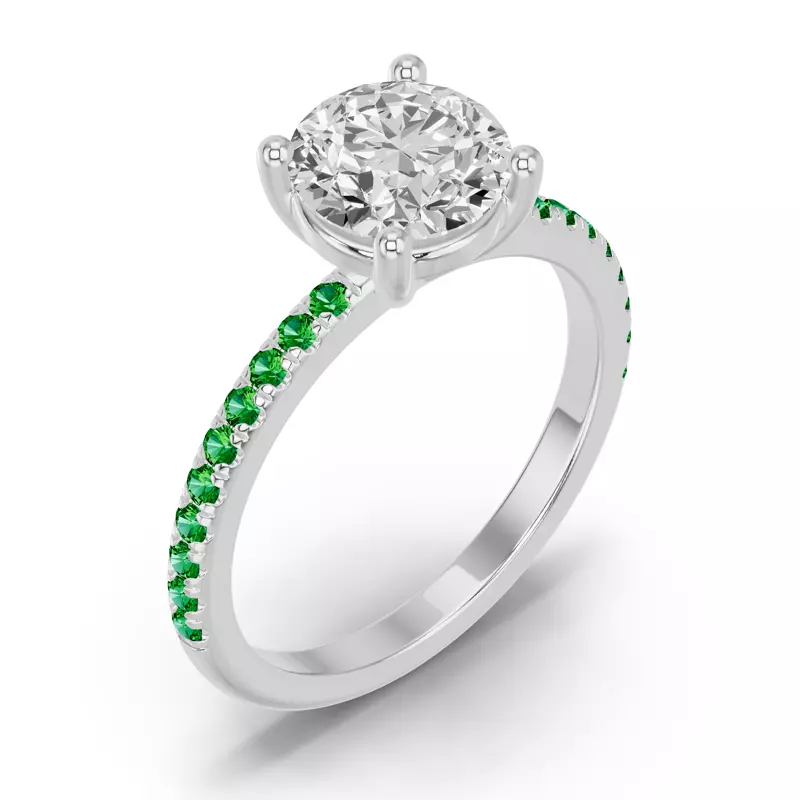 14K White Gold Spectra Tsavorite Engagement Ring