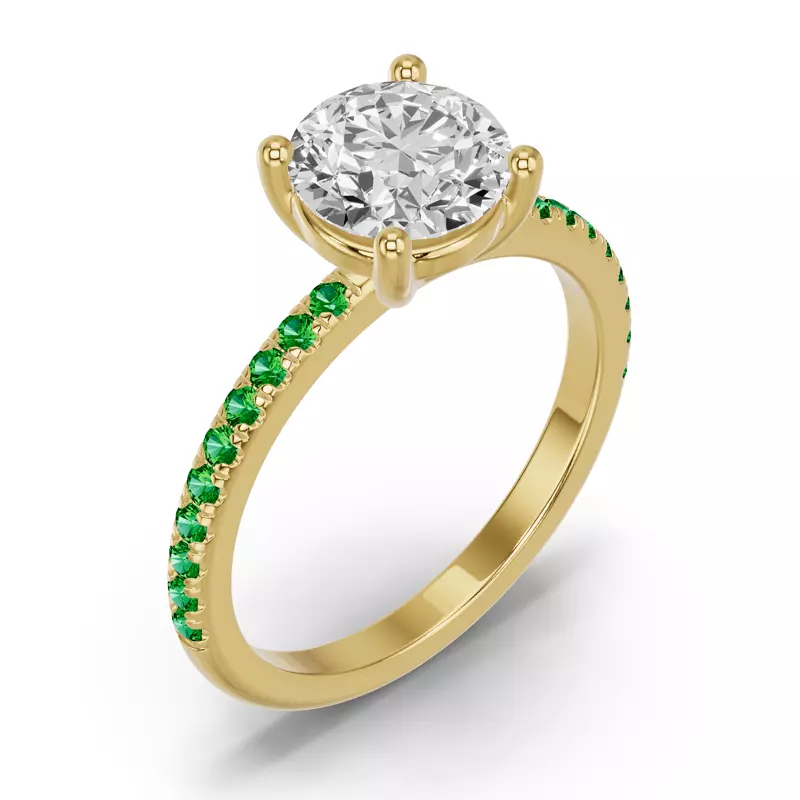 14K Yellow Gold Spectra Tsavorite Engagement Ring