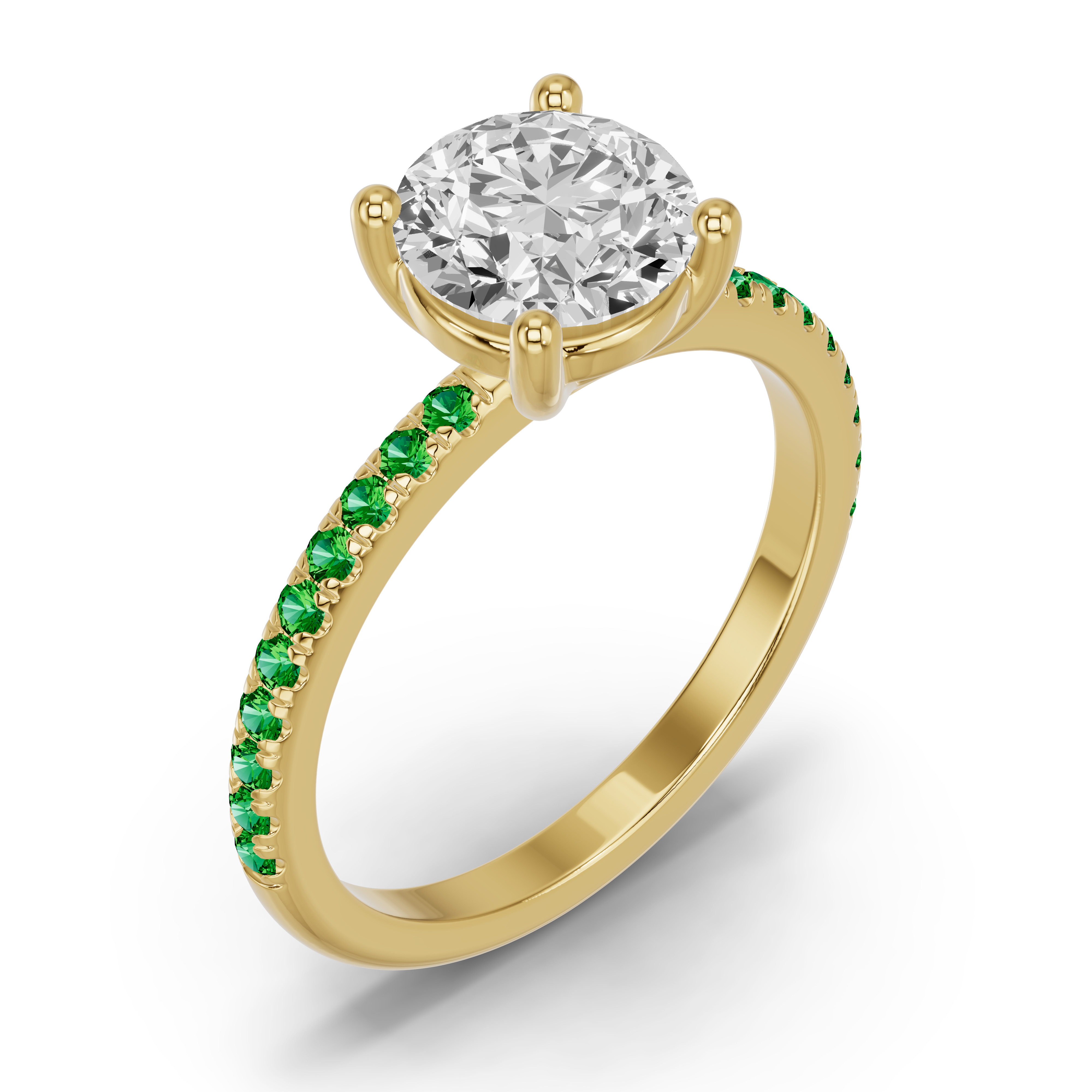 14K Yellow Gold Spectra Tsavorite Engagement Ring