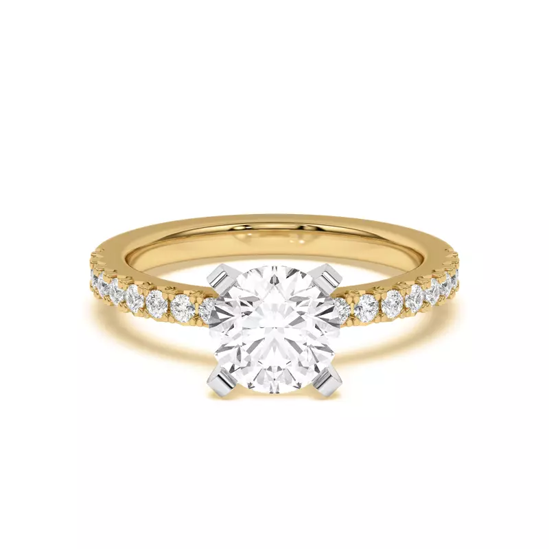 Yellow Gold 14k & White Gold 14k Mabel Classic Pavé Engagement Ring (1/3 ct. tw.)