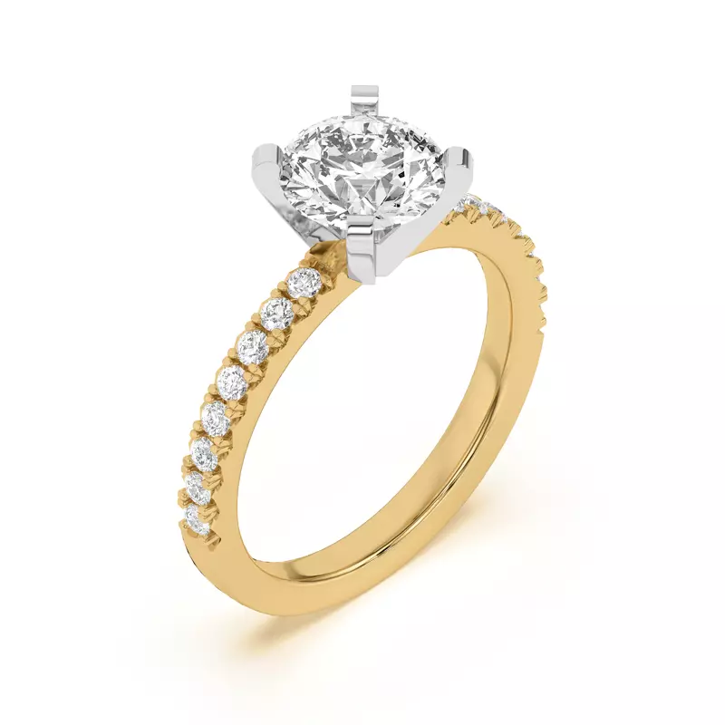 Yellow Gold 14k & White Gold 14k Mabel Classic Pavé Engagement Ring (1/3 ct. tw.)