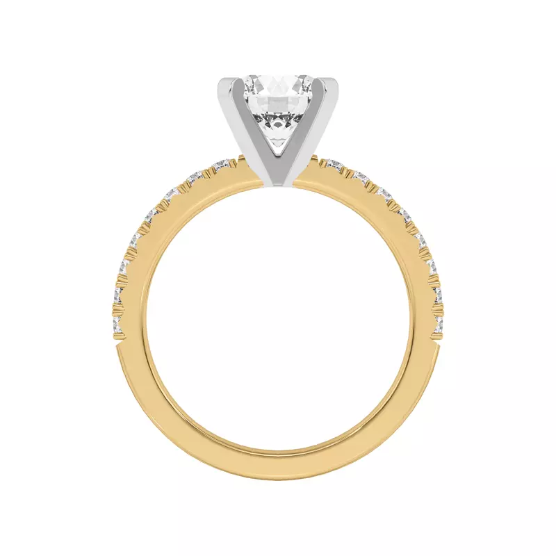 Yellow Gold 14k & White Gold 14k Mabel Classic Pavé Engagement Ring (1/3 ct. tw.)