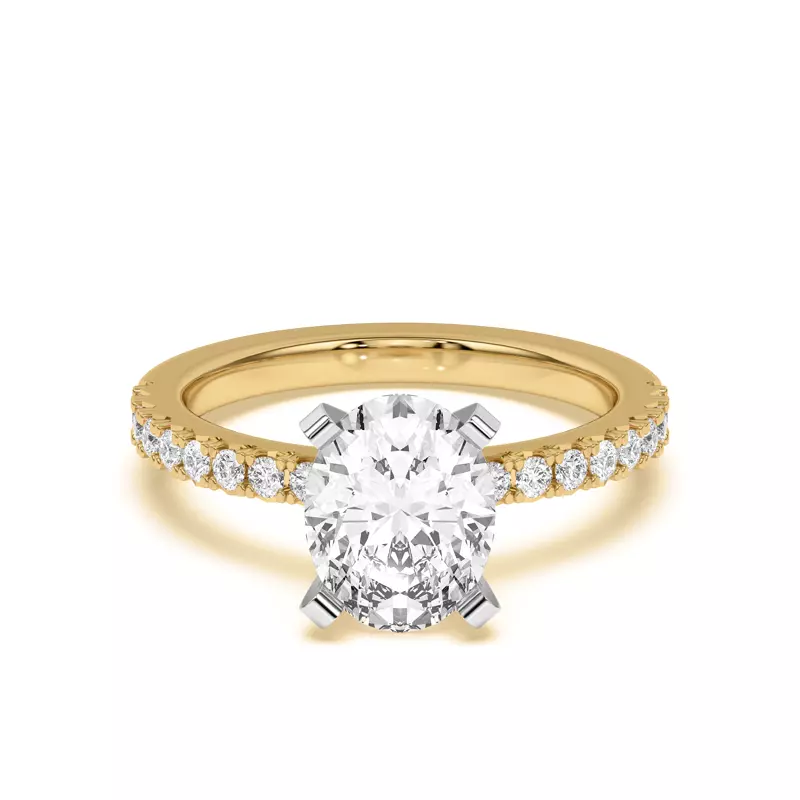 Yellow Gold 14k & White Gold 14k Mabel Classic Pavé Engagement Ring (1/3 ct. tw.)