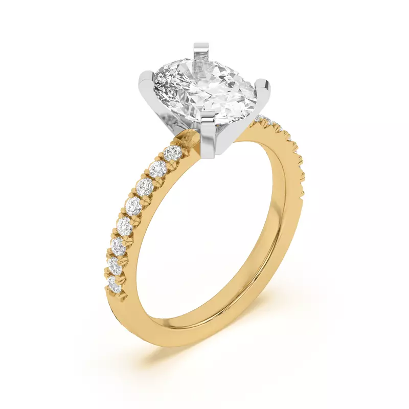 Yellow Gold 14k & White Gold 14k Mabel Classic Pavé Engagement Ring (1/3 ct. tw.)