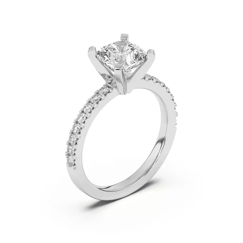 Platinum Mabel Classic Pavé Engagement Ring (1/3 ct. tw.)