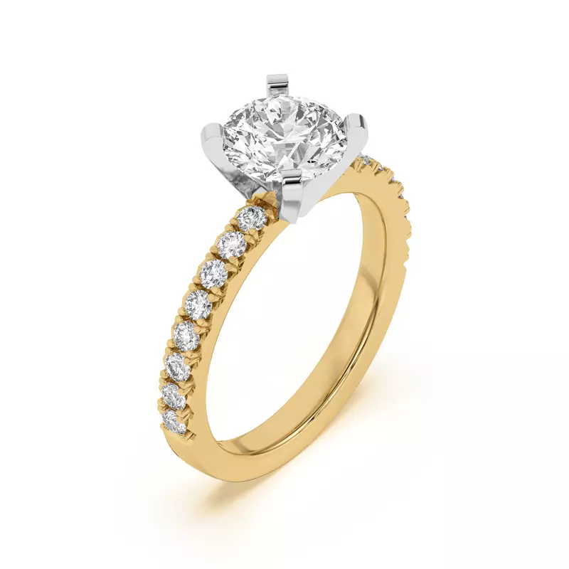 14K Yellow Gold Mabel Grand Pavé Engagement Ring (1/2 ct. tw.)