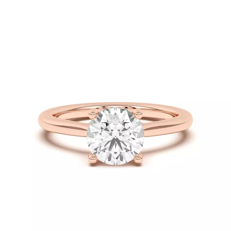 14K Rose Gold Sonja Diamond Bridge Hidden Halo Engagement Ring